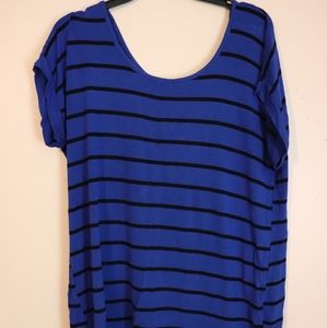 Medium Blue and Black Striped Shirt